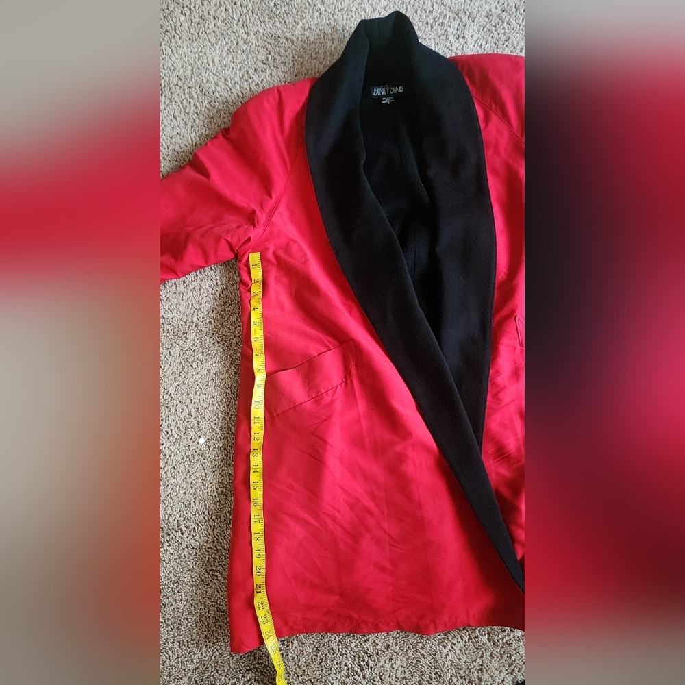 Swing Coat, Vintage Steve By Searle, Size 8 Women, RedBlack, Wool Lining, Peaco - Picture 8 of 10